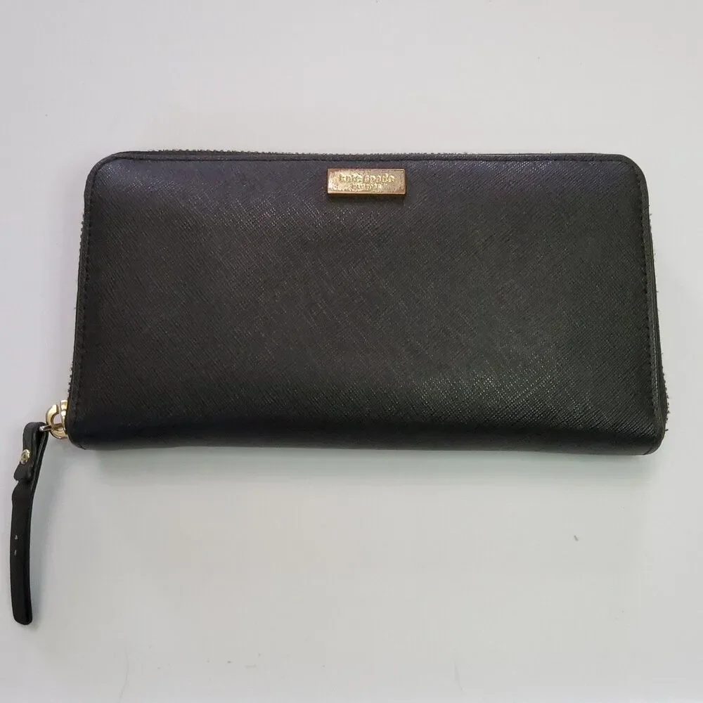 Kate Spade NY Crossgrain Zip Around Full Size Wallet Black